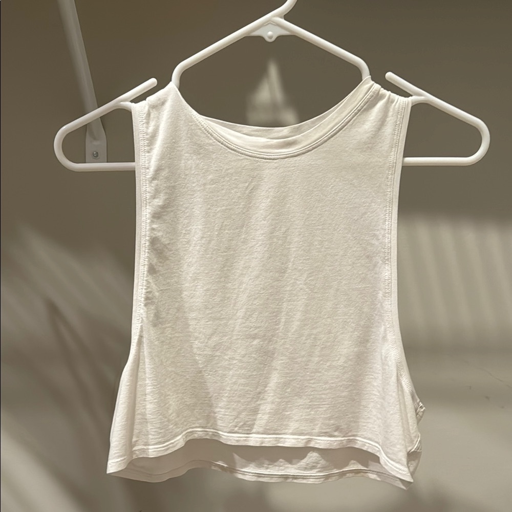 White Sleeveless Crop Top